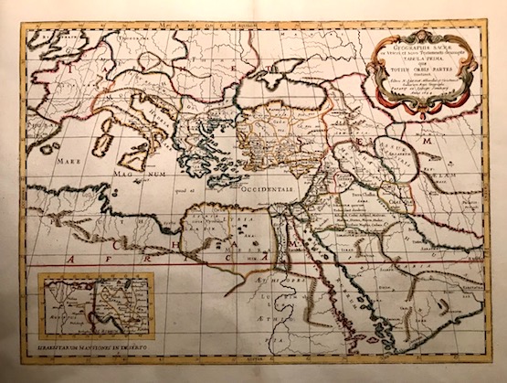 Sanson Nicolas (1600-1667) Geographiae Sacrae ex Veteri et Novo Testamento desumptae. Tabula prima, quae totius Orbis partes continet 1694 Padova 